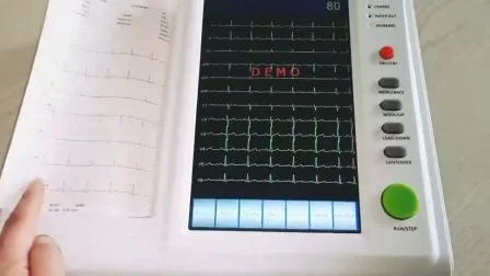 Máquina de ECG de 12 canales con monitor Holter portátil de pantalla a color individual 3 6 12 canales